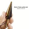 Carbon Steel Black Fillister Head Step Drill Bit Set, HSS Cobalt Titanium Conical Cone, Multiple Hole 50 Sizes 5pcs