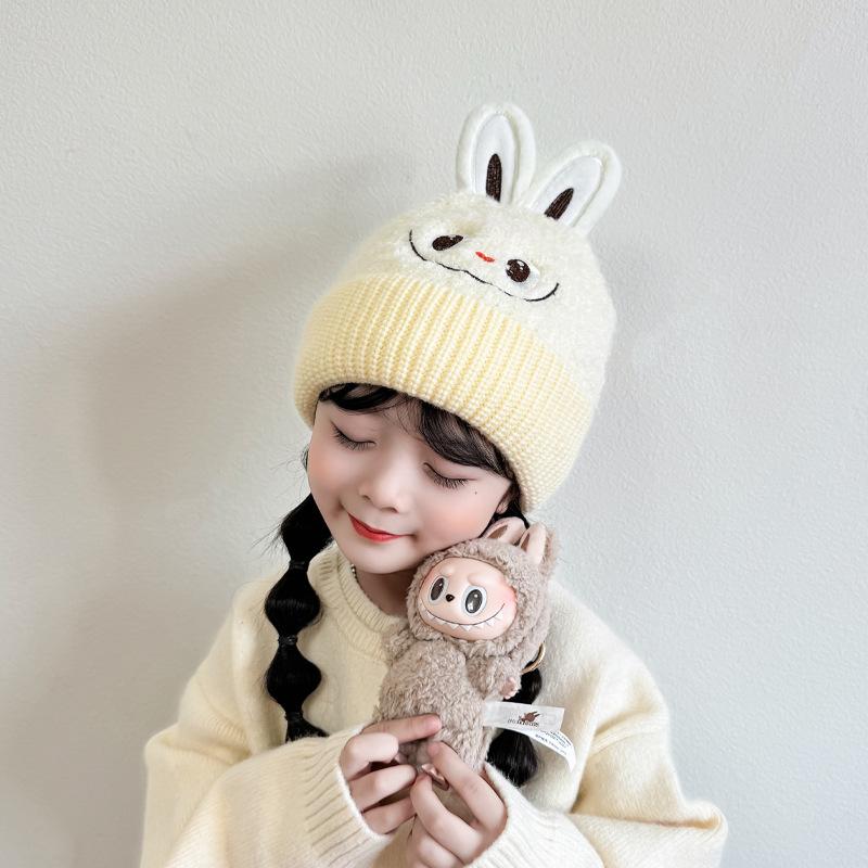 

Autumn and winter new hat cartoon cute wool hat hat knitted men s and women s winter thickened and cute fluff children s personality One size fits all