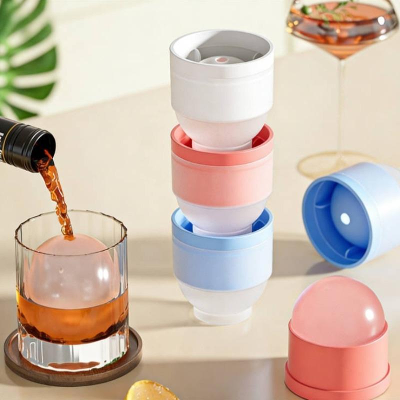 Ice Ball Mold Stackable Slow Melt Spherical Ice Cube Tray for Whiskey Cocktails Food Grade Reusable DIY Ice Maker