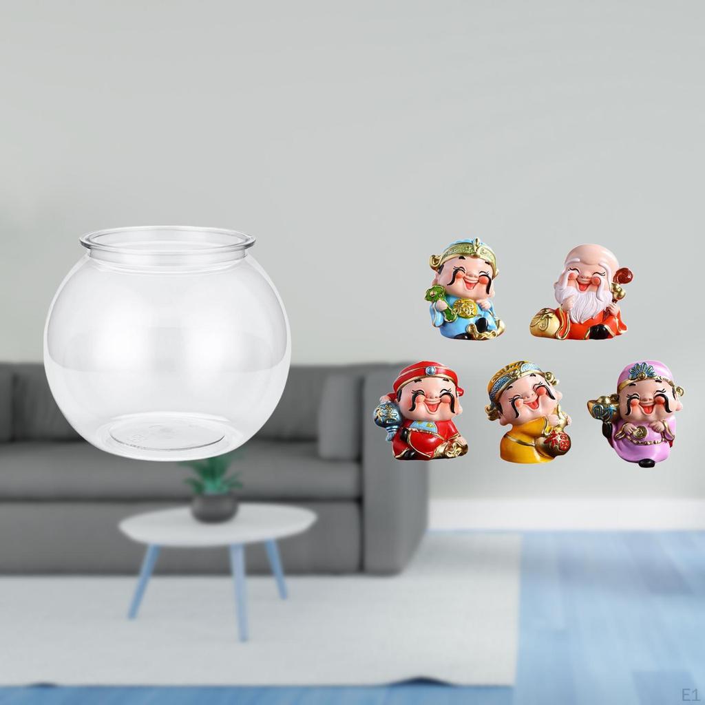 Transparent Small Fish Tank Ornament DIY Bowl Vase Tabletop Sculpture Mini Statues Resin God of