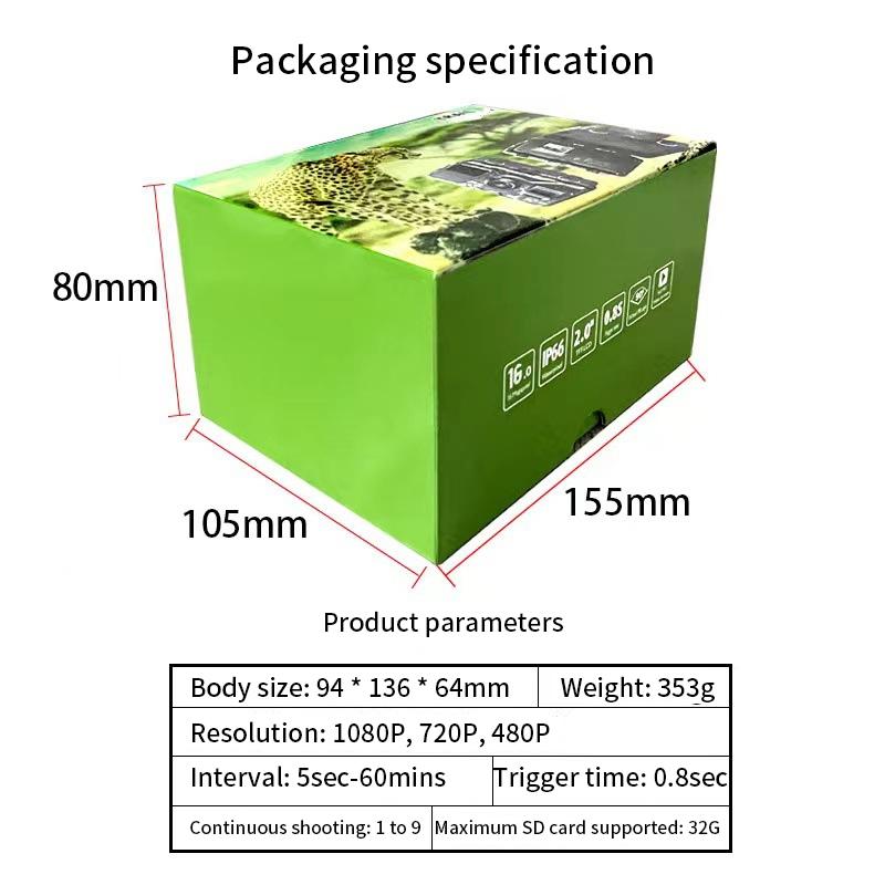 Mini Trail Camera 12MP 1080P Wildlife Scouting Camera Night Vision IP66 Waterproof Monitoring Tracking