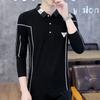 Pure Cotton Long-sleeved POLO Shirt Men's Shirt Collar T-shirt Spring Autumn Fashion Handsome T-shirt Top