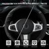1PC Car Steering Wheel Cover High-grade Women's Splice Diamond Insert Without Inner Ring Non-slip PU Elastic Handlebar Cover