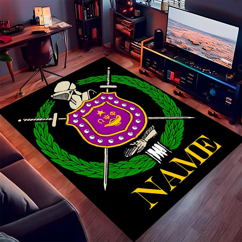 Custom personalization Omega Psi Phi Print Area Rug - Soft, Washable Non-Slip Indoor Mat,Living Room,Home&Office Decorative Rug
