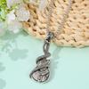 Vintage Gothic Guitar Snake Pendant Necklace Men’s Personalized Fashion Jewelry