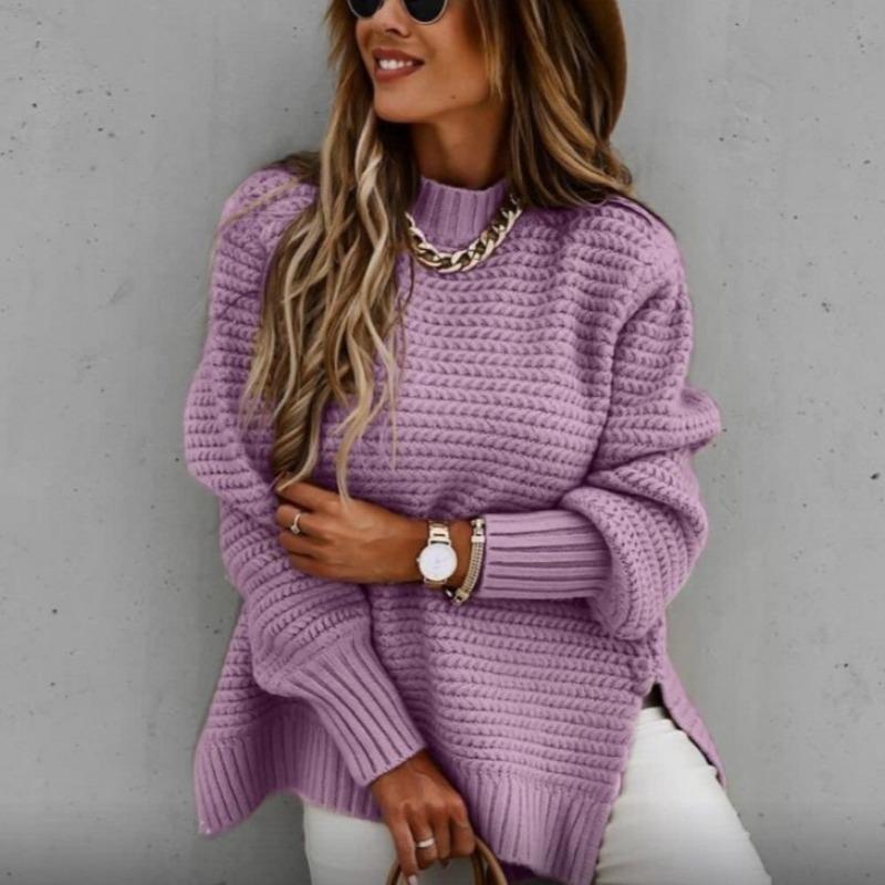2025 Autumn Winter Loose Lazy Style Comfortable Long Sleeved Pullover Knitted Sweater Women