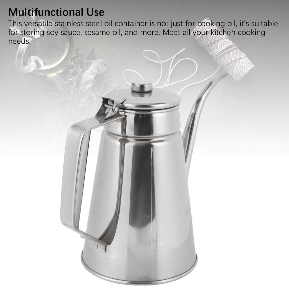 1L/1.2L Oil Dispenser Bottle 304 Stainless Steel Olive Oil Dispenser  Oil Storage