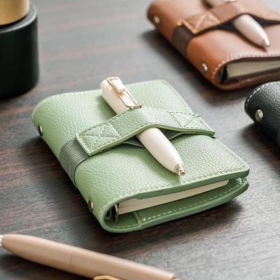 Deer & Sheep Grain Leather M5 Ring Binder: Portable, Removable, Minimalist Ins Style Notebook.