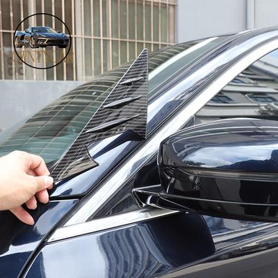 Für BMW 5er G30 2018- ABS Kohlefaser Rückspiegel Seite Dreieck Spoiler Zierleiste Dekorativer Aufkleber Autozubehör