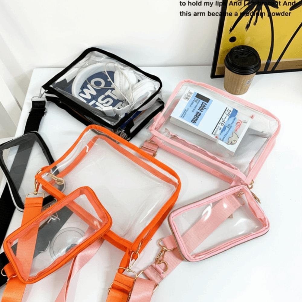 Square PVC Transparent Chest Bag Portable Travel Waterproof Fanny Pack Cute Fashion Mobile Phone Storage Bag Protect Phone