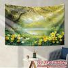 VIKAMA Spring Natural Landscape Tapestry Large Tree Lake and Floral Art Wall Hanging Living Room and Bedroom Feature Wall Decor