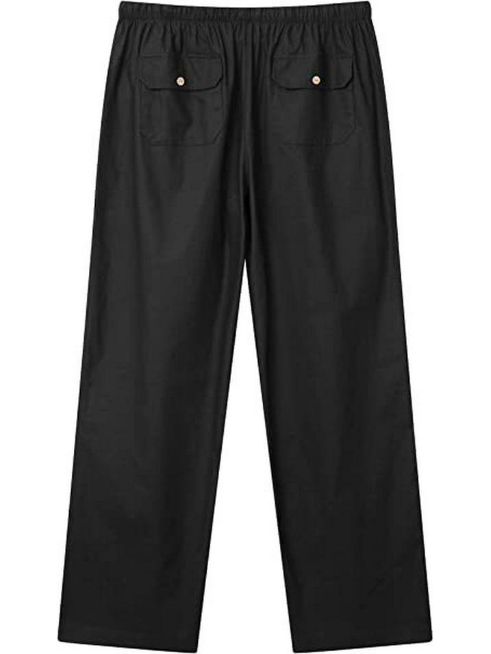 Pantalones Casuales de Lino y Algodón para Hombre Europeos y Americanos 2021 para Primavera y Otoño