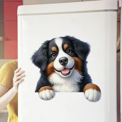 Adesivo Cane Carino per WC Autoadesivo Decorazione Bagno per Coperchio Serbatoio Nasconde Parti Sgradevoli Vinile PVC Impermeabile