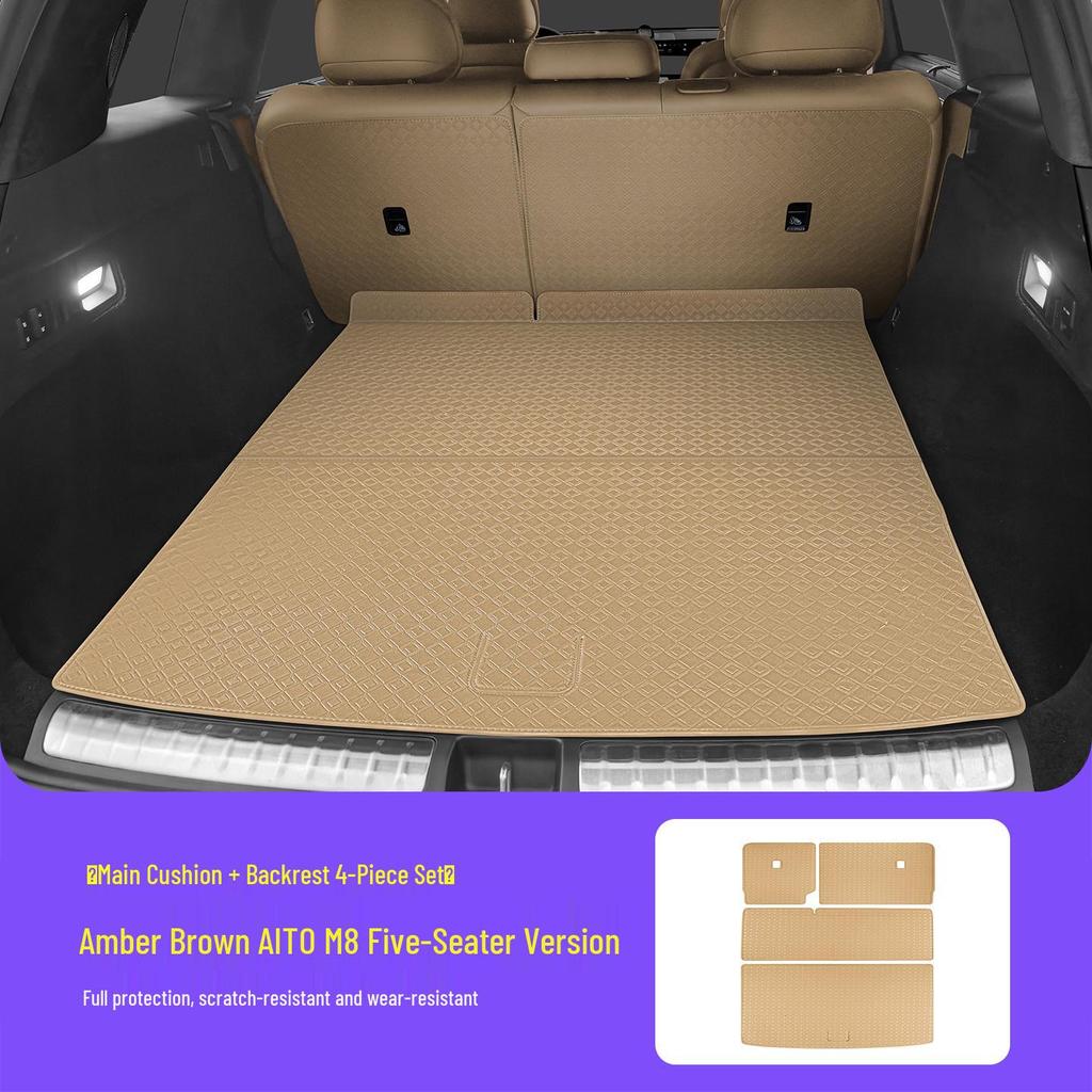 AITO M8 Trunk Mat: 3D Leather Protective Cover with Full Coverage, Tail Box Mat Decoration Accessory.