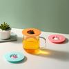 Cute Cat Ear Silicone Cup Lid Food Grade Dustproof Reusable Round Mug Cover for Outdoor Travel Camping Coffee Drink Cups