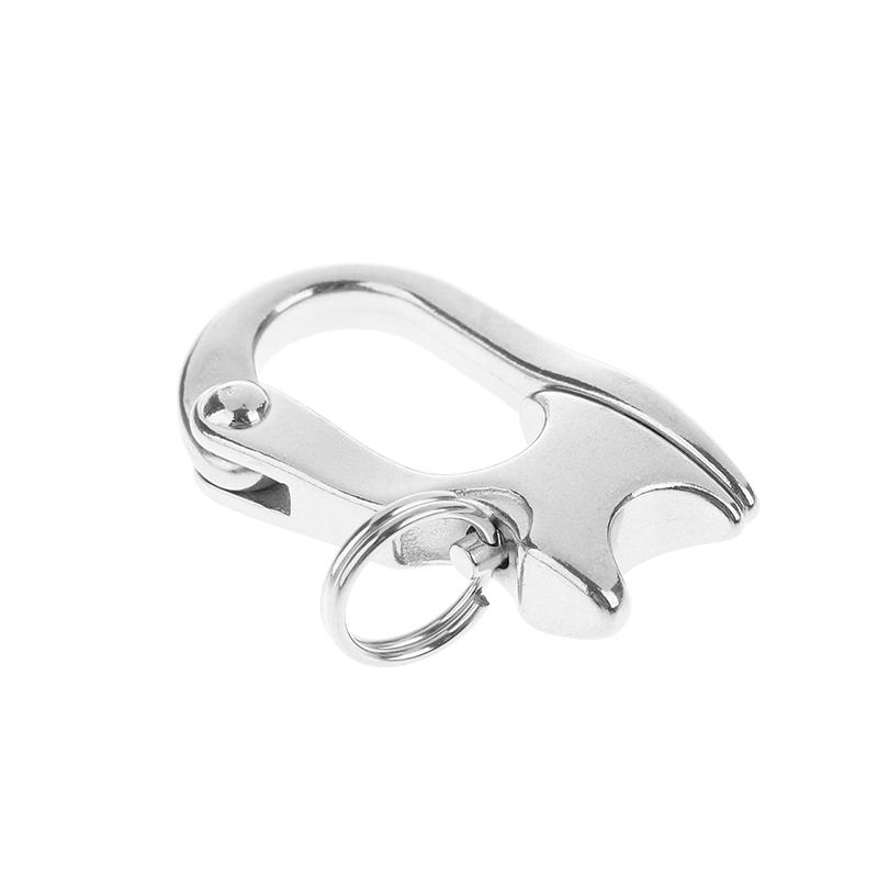 Stainless Steel 2 Inches Nautical Pull Lock Carabiner Quick Release Buckle Shackle Connector Diy Marine Boat Ship Lanyard Links