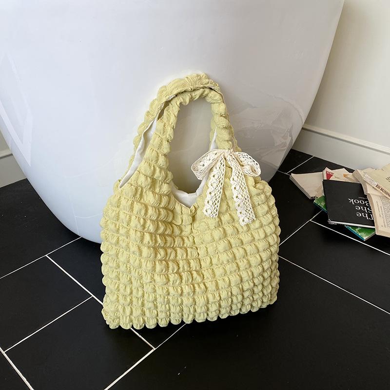 Girl Cloud Puff Flower Shoulder Bag Women's New Summer Canvas Simple Handbag