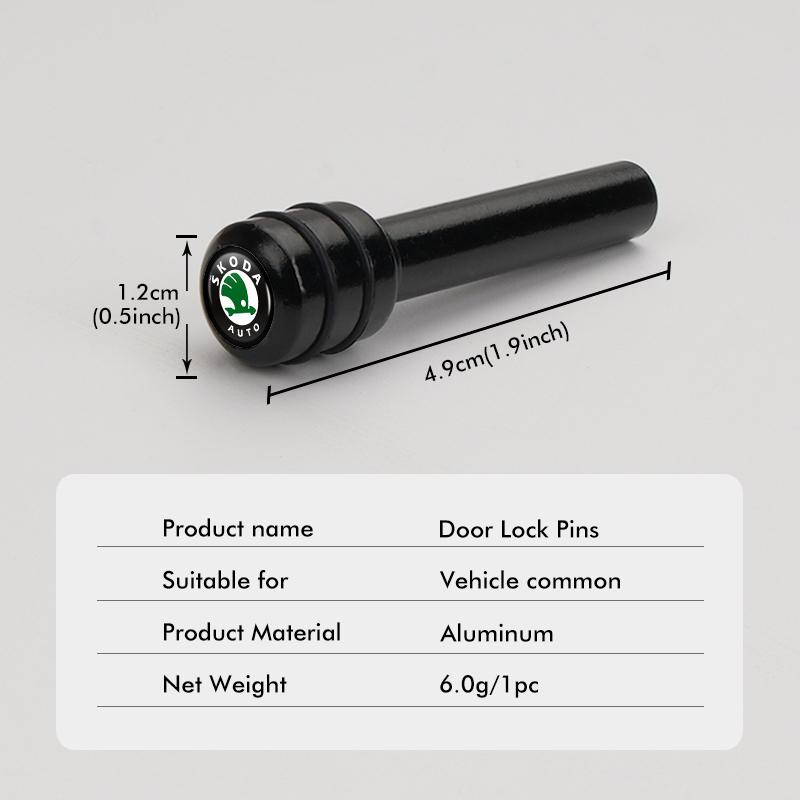 AAAAK1 Car Door Lock Pin Knob Pull Security Insurance Accessories For Skoda OCTAVIA RS FABIA KAMIQ KAROQ KODIAQ RAPID SCALA SUPERB