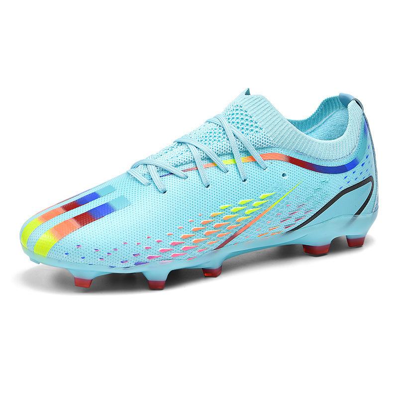 Football shoes men's AG spikes seamless fly-woven outdoor football shoes youth artificial professional training shoes