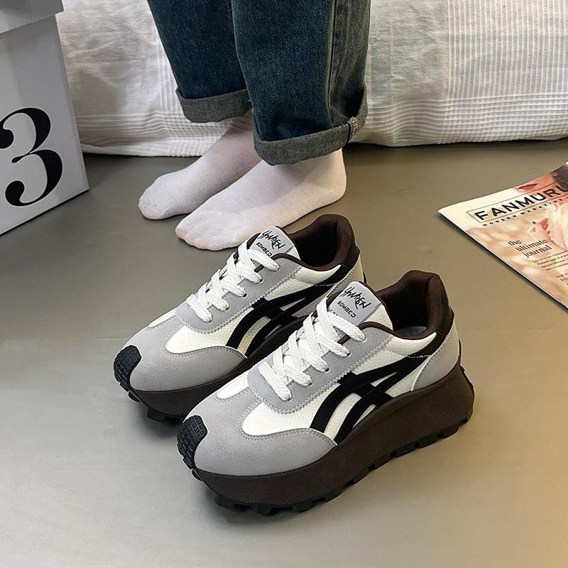 Autumn new heightened platform dad shoes women s versatile small board shoes classic Hong Kong style retro casual shoes 35