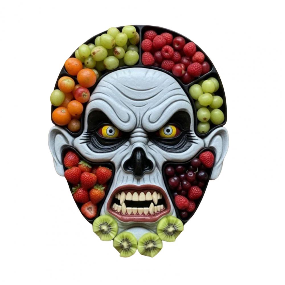 Halloween-Themed Wooden Charcuterie Board Spooky Meat Cheese Party Platter for Gourmet Food Serving