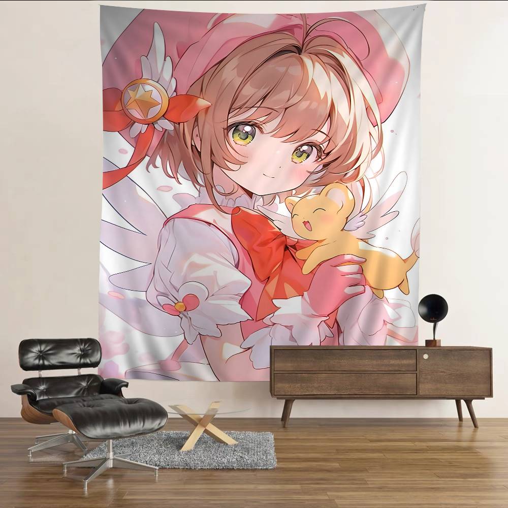 Card Captor Sakura Anime Colorful Tapestry Wall Hanging Bohemian Wall Tapestries Mandala Wall Art Decor