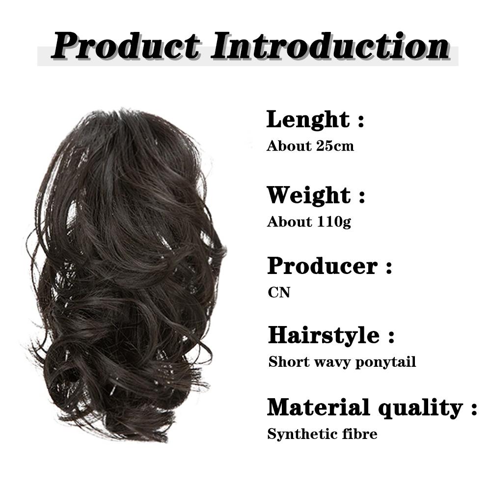 XINRAN Synthetic DIY Deformation Ponytail Extensions Short Wavy Claw Ponytail For Women Daily Cosplay Party Wear