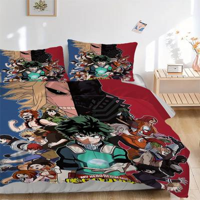 My Hero Academia Characters Bedding Set  Comforter Cover Gift for Bedroom,Includes 1 Cover and 2 Pillowcases, No InsertB304
