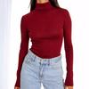 Women's Turtleneck Long Sleeve Shirts Fall Fashion Basic Thermal Underwear Tops Winter Clothes Turtleneck Top, Slim Fit Stretchy Mock Neck Shirt S-5XL