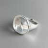 Xiaomi BF CLUB 925 Sterling Rings for Women Simple Geometric Handmade Irregular Retro Big Stone Round Ring Allergy For Birthday Gift