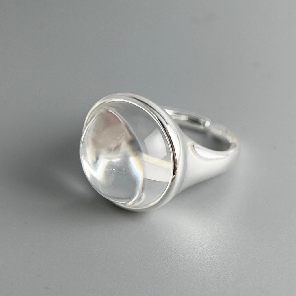 Xiaomi BF CLUB 925 Sterling Rings for Women Simple Geometric Handmade Irregular Retro Big Stone Round Ring Allergy For Birthday Gift
