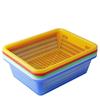 Mingling Thickened Plastic Rectangular Kitchen Strainer Basket - 2 Pack