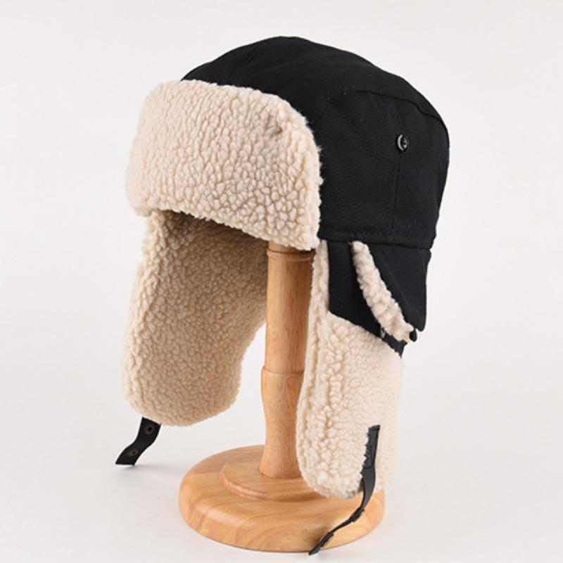 Thunderbolt Hat Men and Women Winter Padded Thickened Ear Protection Cap Cycling Outdoor Ski Ins Warm Cold Cotton Cap