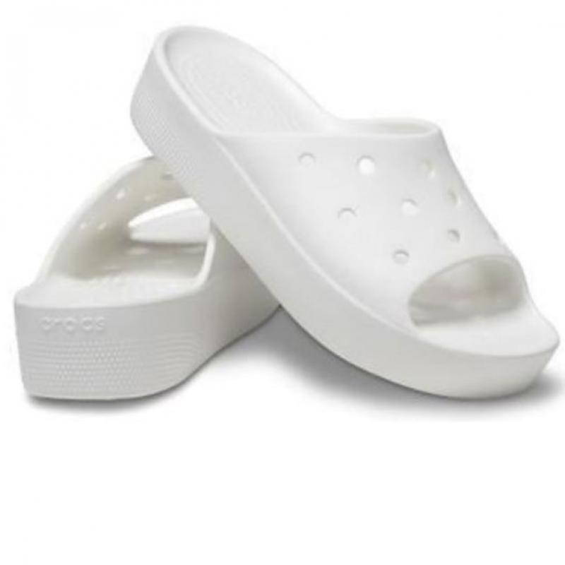 CrocS Women S claSSic Platform SlideS White 208180 100