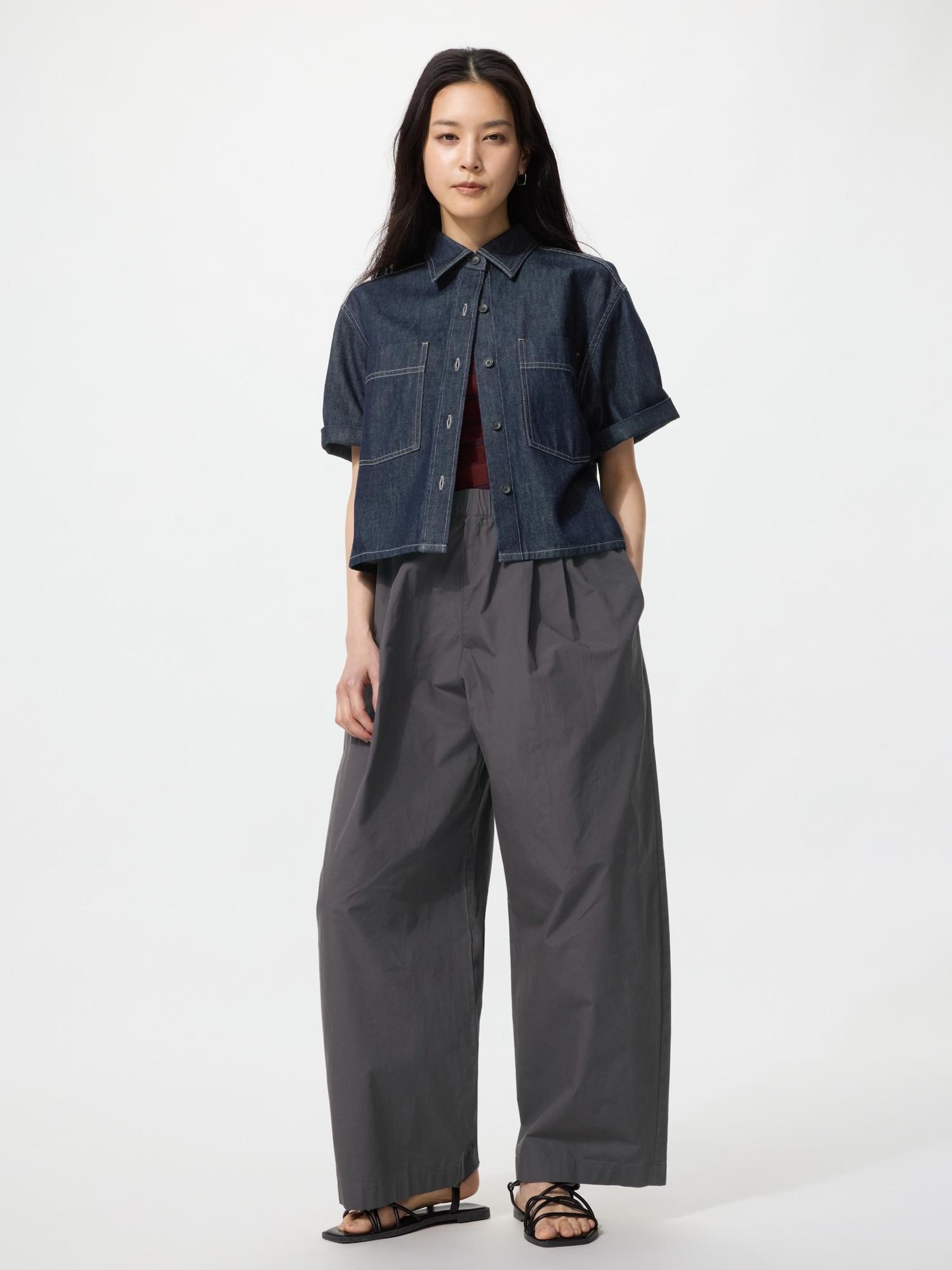 Uniqlo Япония Хлопок Объемные Легкие Брюки 07 GRAY/XS