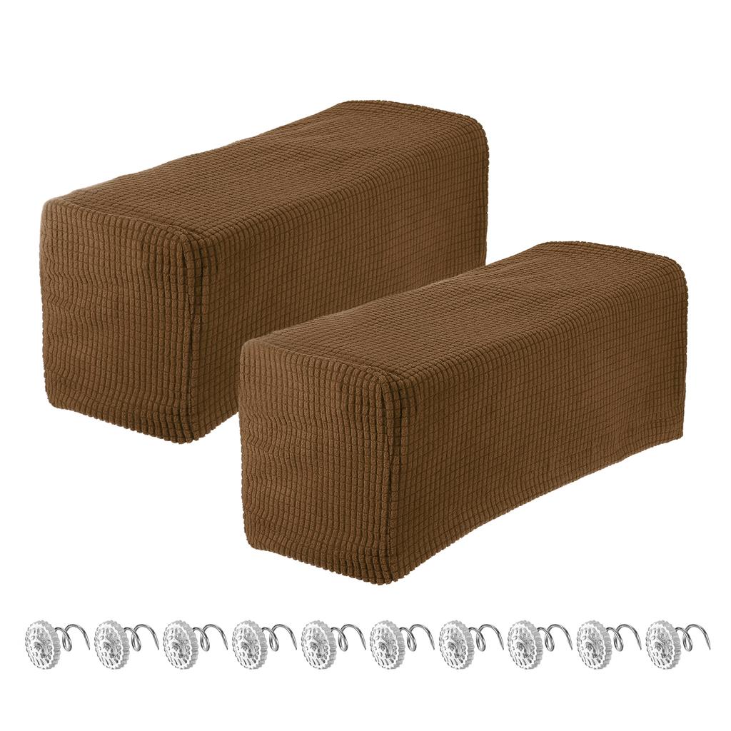 2pcs Stretch Armrest Covers Couch Arm Covers with Twist Pin Protector Slipcovers Dustproof for Chairs Sofa Office Home