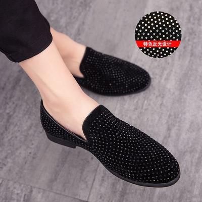Trendy boty pro muže Britské prodyšné pánské boty pro volný čas, korejská verze Trendy pro mladé, boty s fazolí Špičaté kožené boty