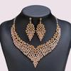 European and American Fashion Shines with Inlaid Zircon Necklace Earrings, Luxurious Wedding Banquet Zircon Gifts for Women