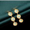 Natural Turquoise Bohemian Drop Dangle Earrings Gemstone Hook 18K Gold Plated