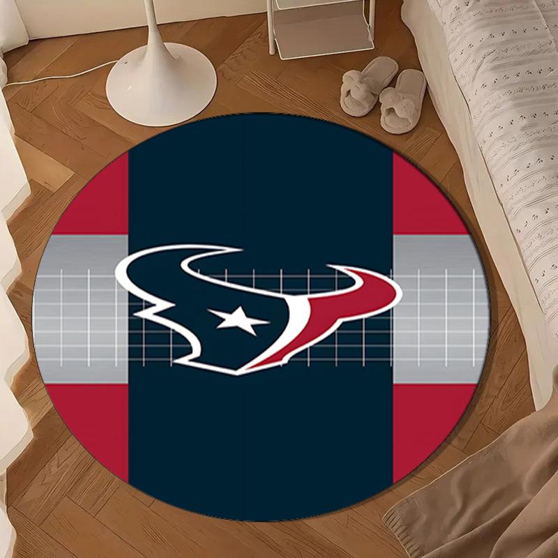 Houston-Texans Artwork Round Mat, Anti-slip Circle Carpet Chair Rug For livingroom,Bedroom, Doormat Home Decor Gift Christmas Gifts