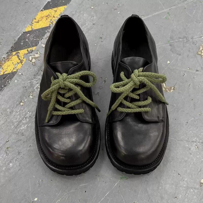 Mens Derby Shoes Thick Sole Casual Oxford Style Business Dress Black Daily Wear