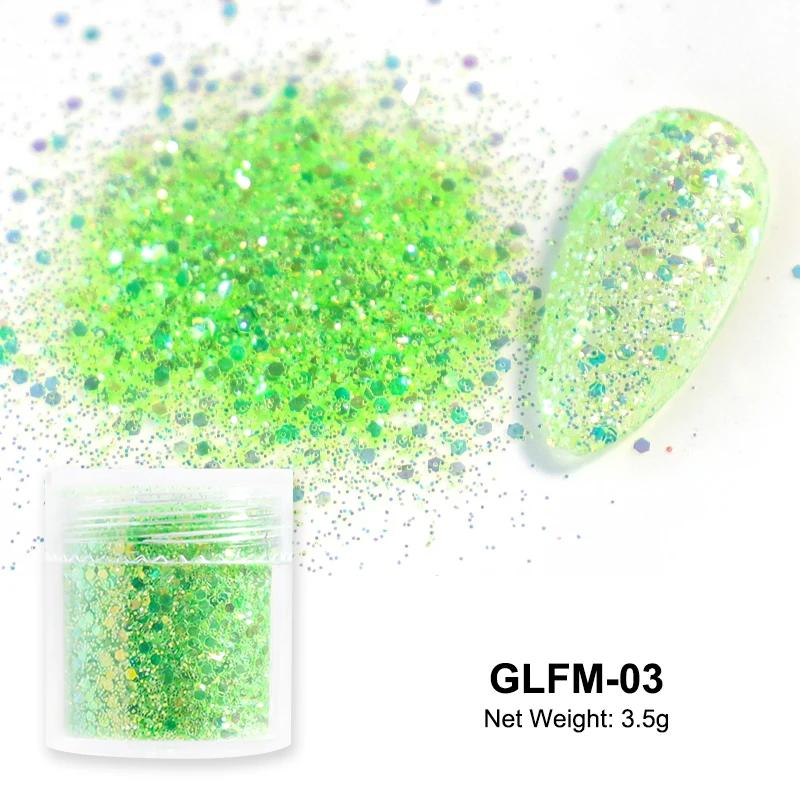 3,5g Paillettes Iridescentes Sucre pour Ongles Coloré Candy Coat Poudre Pigment Pour Manucure Effet Sucre Poussière Brillante Décorations Nail Art