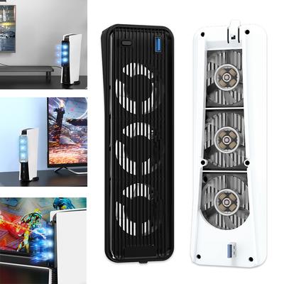 Cooling Fan USB3.0 Game Console Cooling Fan Quiet Cooler Fan LED Light 5500RPM with 3 Fans for PS5 Disc&Digital Edition