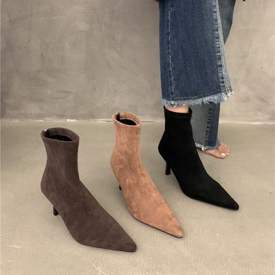 Herbst- und Winterschuhe in Übergröße, bequeme Stiletto-Stiefel mit hohen Absätzen und spitzen Ärmeln für Damen
