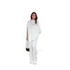 2026 Spring White Wide-Leg Pants Suit: Casual Two-Piece with Irregular Design