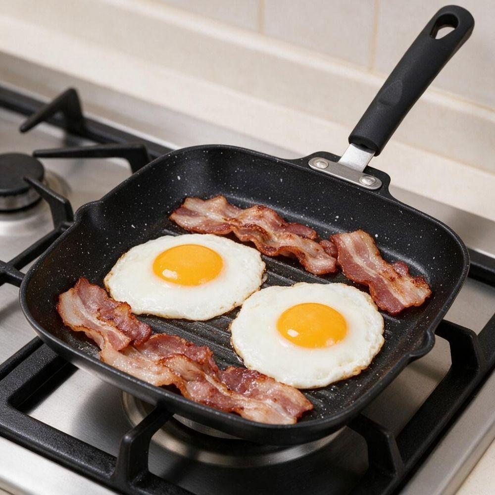 Nonstick Steak Skillet Anti-scalding Handle Grill Pan Universal Frying Pan  Bacon