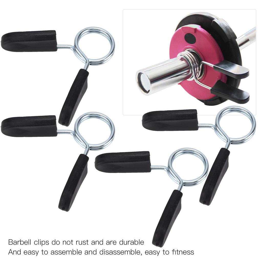 4Pcs Barbell Clamp Spring Collar Clip Gym Weight Dumbbell Spring Lock Standard Lifting Kit
