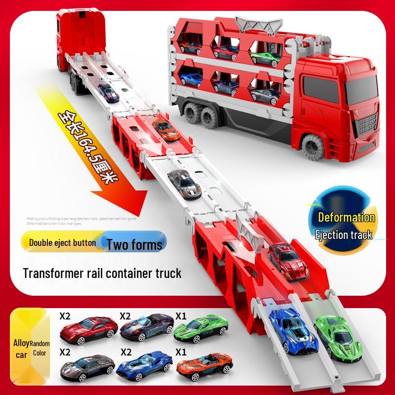 Folding Truck & Toy Car Race Track Set - Gift for Boys' Birthdays