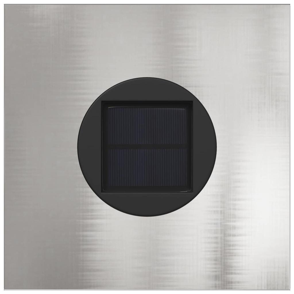 Solar LED Path Light 2 Pcs Silver Stainless Steel