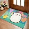 Cartoon Cute M-Molang Floor Mat Cozy Flannel Soft Thick Non-Slip Mat For Living Room Bedroom Kitchen Decor Rugs